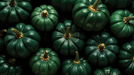 The background of many pumpkins is in Emerald color