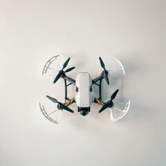 drone in flight on white background
