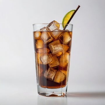 glass of tea  with ice and lemon
