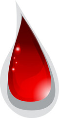Fototapeta premium Red blood drop icon. Jam.Splashes of paint. Donation. Illustration in transparent PNG.