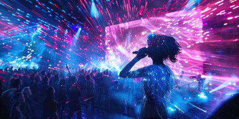 AI-controlled lighting and visual effects on a live concert