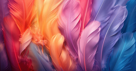 Abstract background of colorful feathers
