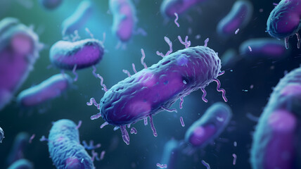 purple colored bacterium rod monoculture Escherichia coli