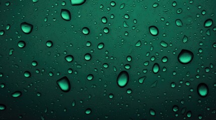 The background of raindrops is in Emerald color