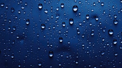 The background of raindrops is in Indigo color.