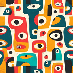 MidCentury Modern Seamless Tile Repeating Pattern