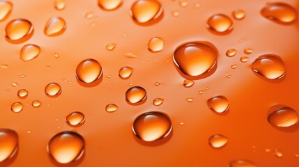 Fototapeta na wymiar he background of raindrops is in Tangerine color.