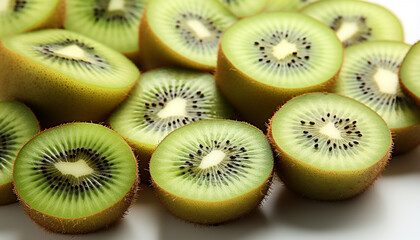 A juicy kiwi slice, a vibrant green circle of freshness generated by AI