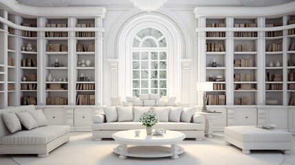 The background of the bookcases is in White color