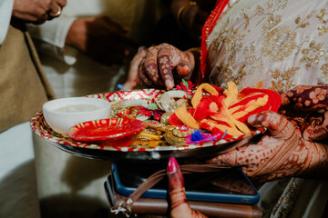 Traditional puja thali