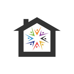 Solidarity home logo design with new idea concept
