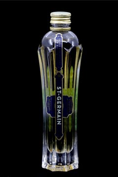 St-Germain liqueur bottle. St-Germain is an elderflower liqueur. It is made using the petals of Sambucus nigra from the Savoie region in France