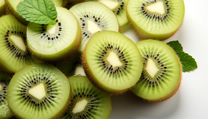 Fresh kiwi slice, a healthy and juicy summer snack generated by AI