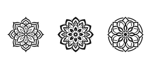 Fotobehang set of Mandala. Round Ornament Pattern. Henna tattoo mandala. Mehndi style. © Creative Art7