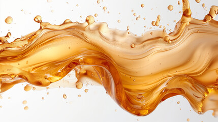 Fototapeta premium Close up of pouring Honey. iquid honey on a golden background . 
