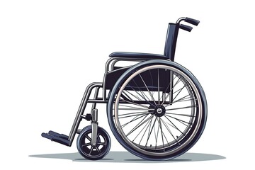Fototapeta na wymiar Illustration of wheelchair on white background
