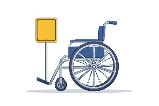 Illustration of wheelchair on white background