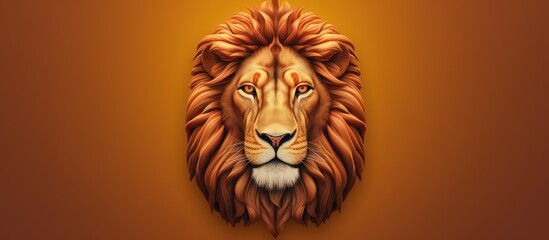 lion head yellow background