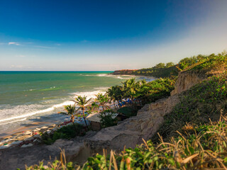 Fototapeta premium Beach, Cliffs, Beach with Cliffs and Nature, Blue Sky, Praia do Amor, Photos of Praia da Pipa - Rio Grande do Norte, Brazil
