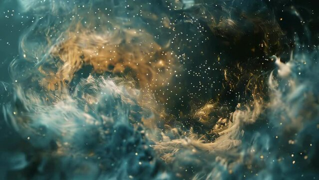 Abstract space background with stars and nebula, 3d render illustration
