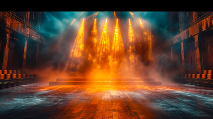 Stage Spotlight with smoke, Stage Spotlight with Laser rays, Stage Background. 