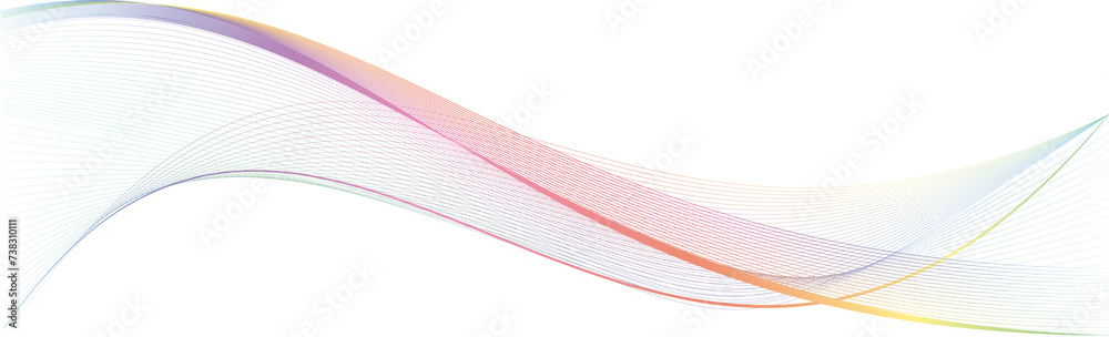 Wall mural abstract rainbow wave on a transparent background for web design, presentation design, web banners. 