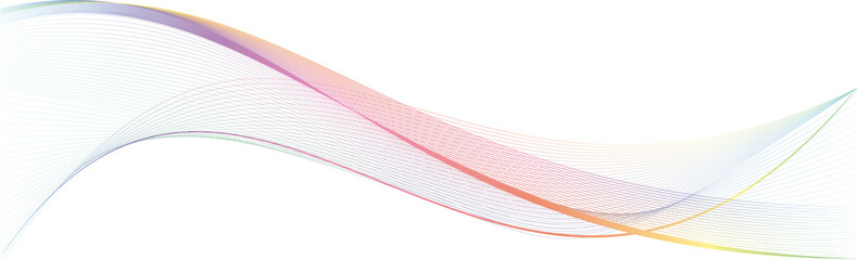 Abstract rainbow wave on a transparent background for web design, presentation design, web banners. Design element