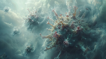 Fototapeta premium Coronavirus 2019-nCoV. SARS-CoV-2, microscope image. Middle East Respiratory Syndrome. 3d illustration
