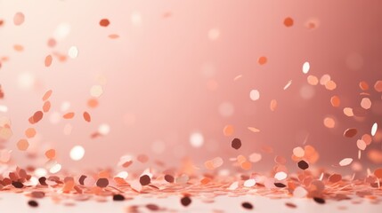 The background of the confetti scattering is in Salmon color.-