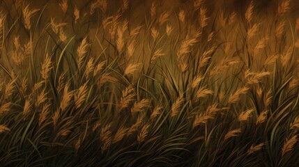 The background of the grass is in Bronze color