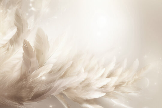 White feather texture background,free space for add text.