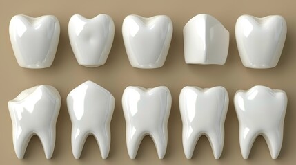 Visual steps for tooth implant process with space for informative text descriptions