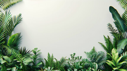 Minimalist Greenery: Fern Leaves Elegantly Framed Against a White Background, Embodying Simplicity and Beauty