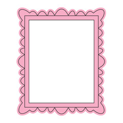 Pink frame isolated flat vector illustration