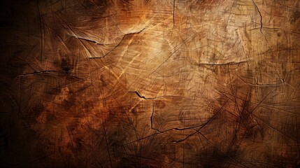 Fototapeta premium This texture showcases a complex interplay of copper tones on wood, with deep cracks suggesting an ancient story. The intricate lines mimic natural aging.