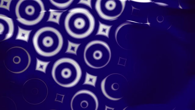 Animated background and club video in blue and white colors. Circles under water. Meditation video. Endless cycle. A loop