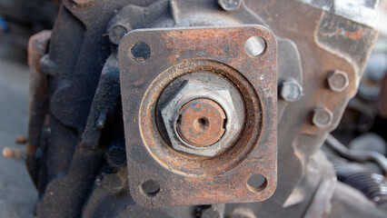 truck drive shaft flange. element of the vehicle chassis