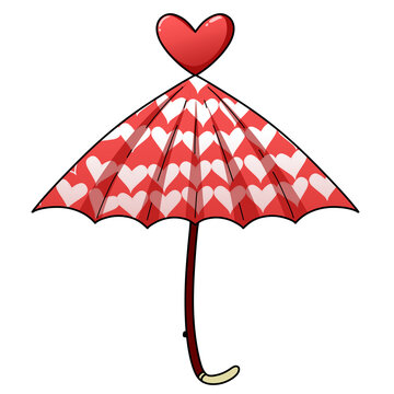 Umbrella with heart motif