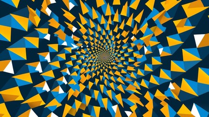 Whirling motion optical illusion  colorful spiraling square moire pattern with sharp edges - obrazy, fototapety, plakaty