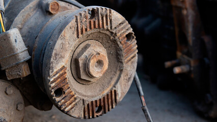 truck drive shaft flange. element of the vehicle chassis