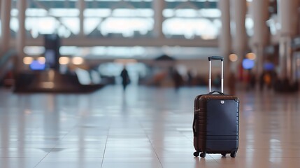 Modern Suitcase in Airport. Generative AI.