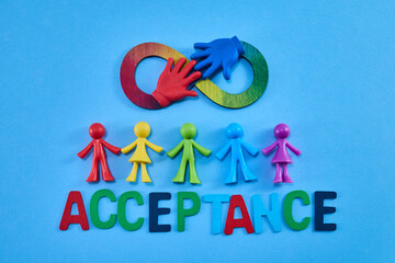 Autism acceptance month. Infinity symbol of autism. Accepting autistic people.