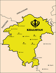 Obraz premium Khalistan Map 