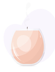 Candle in carton style in glass. Candle.