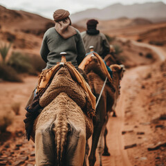 Desert Camel Ride Adventure in Exotic Landscape