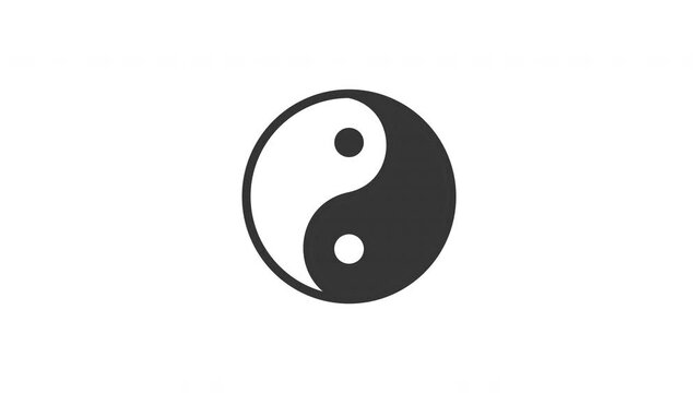 yin yang spinning around animation video, motion graphic icon animation
