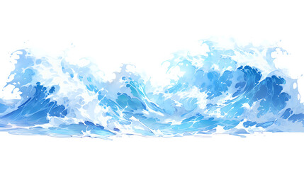 Crashing Blue Wave Watercolor.

A vibrant watercolor painting of a crashing wave, ideal for conveying motion and the beauty of the sea in art and design.

