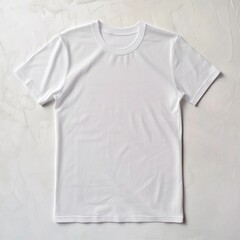 White Blank T-shirt Template on White Background. Mockup for Print and Advertising