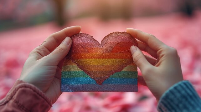colorful heart gift from the lgbt community