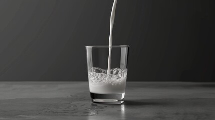 milk in a small glass generative ai - obrazy, fototapety, plakaty